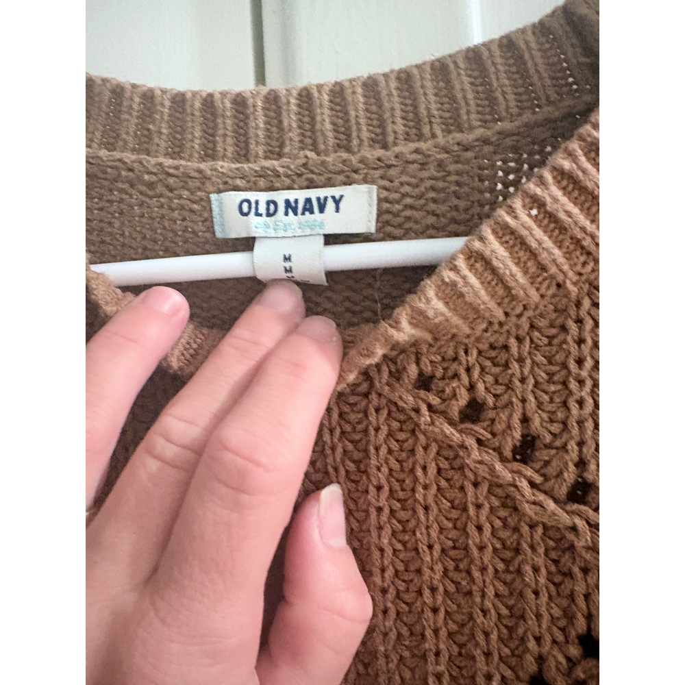 Old Navy Brown Long Sleeve Knit Sweater Size M - Picture 2 of 3